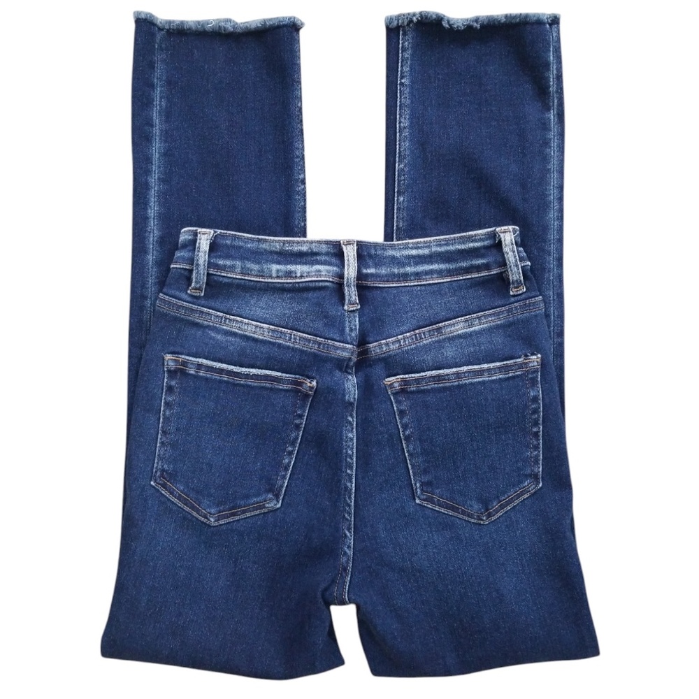 Vervet Blue Stretch High Rise Slim Frayed‎ Hem Crop Jeans Size 25 - Picture 9 of 14